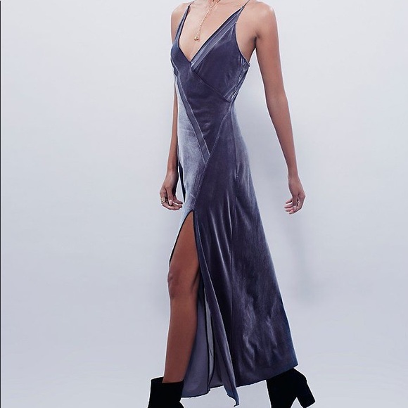 Free People Spliced Velour Maxi Dress - Picture 1 of 4